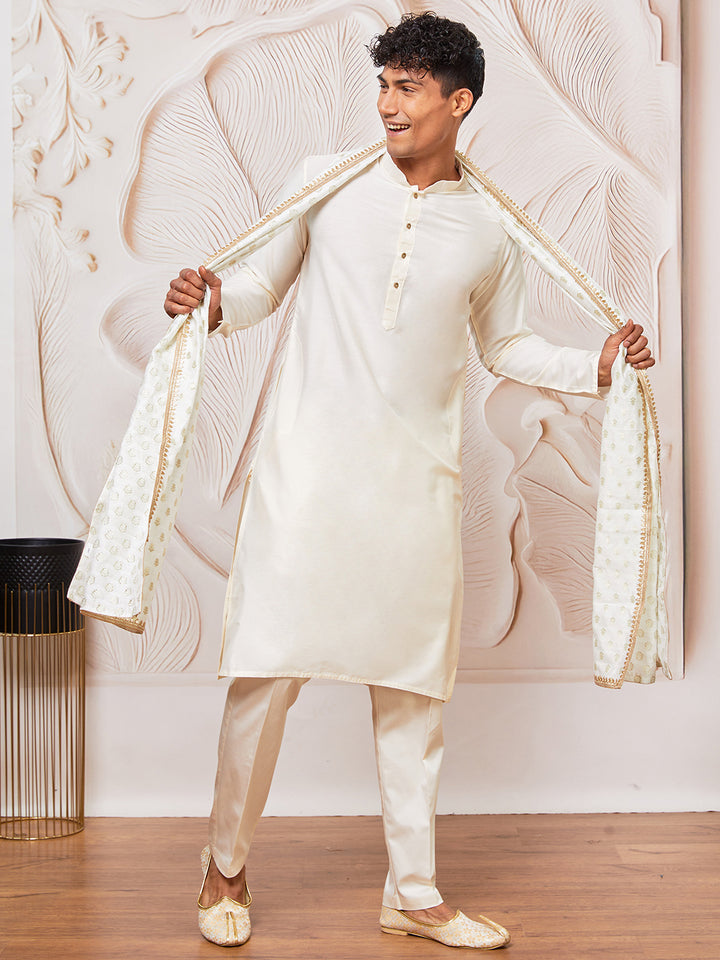 men’s kurta pant dupatta set