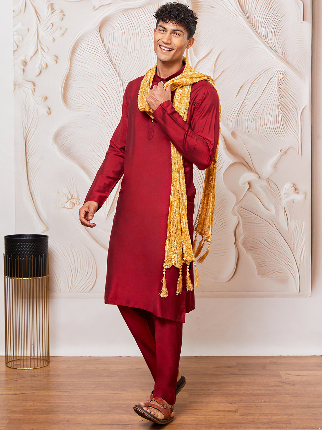 men’s kurta pant dupatta set