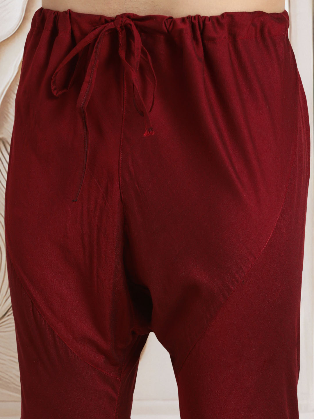 Men's Maroon Viscose Kurta,Pant And Dupatta Set
