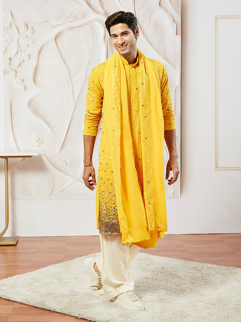 men’s kurta pant dupatta set