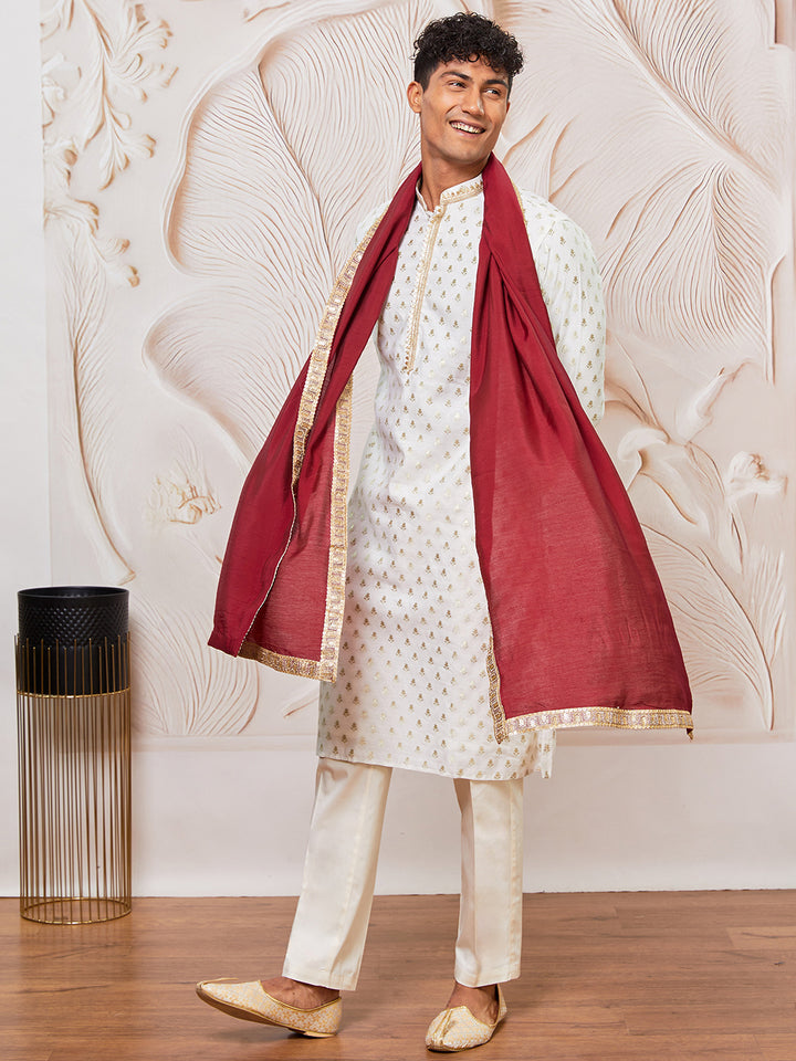 men’s kurta pant dupatta set