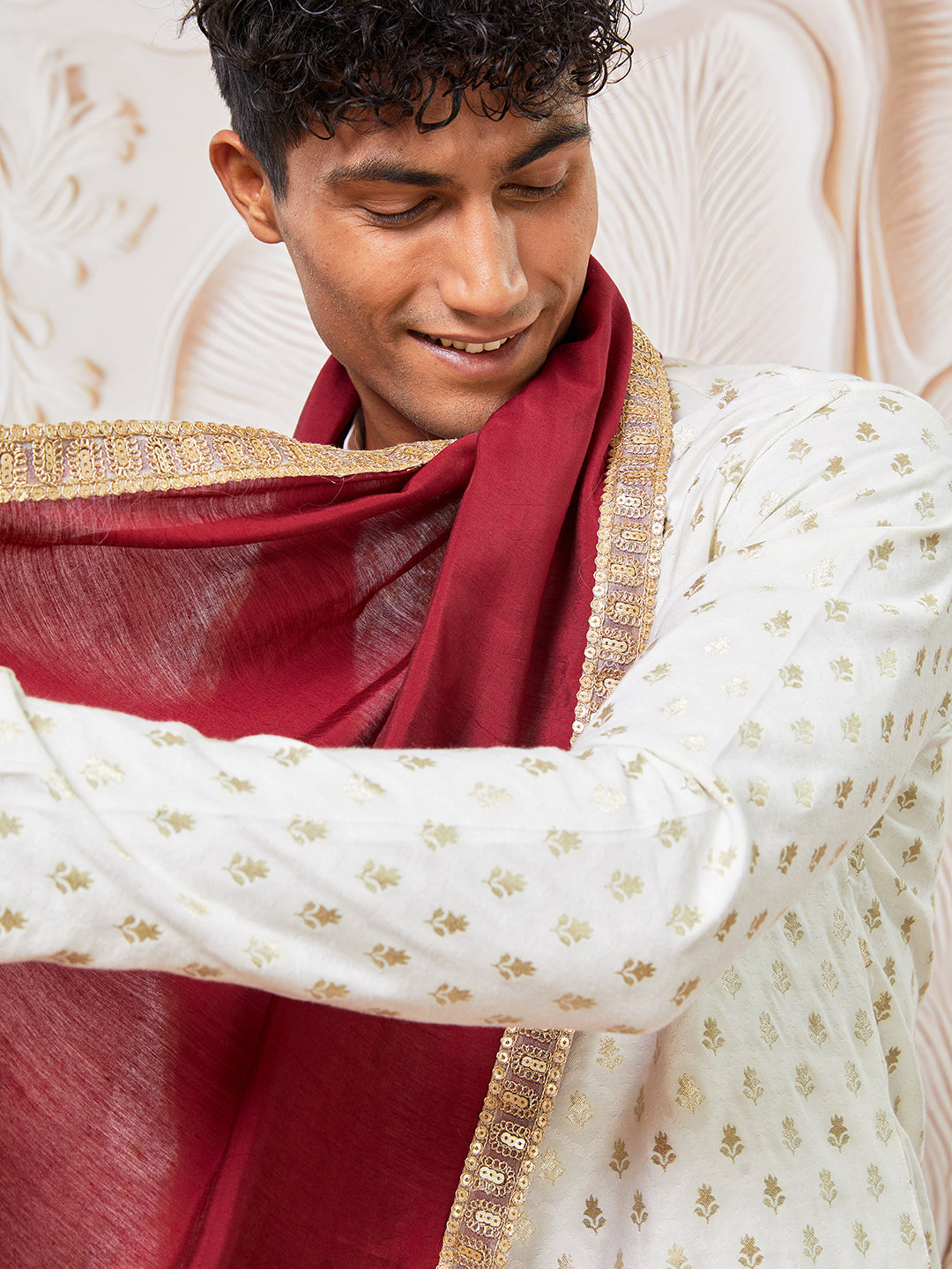 men’s kurta pant dupatta set