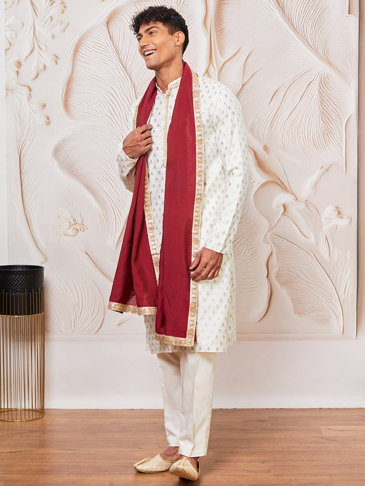 men’s kurta pant dupatta set