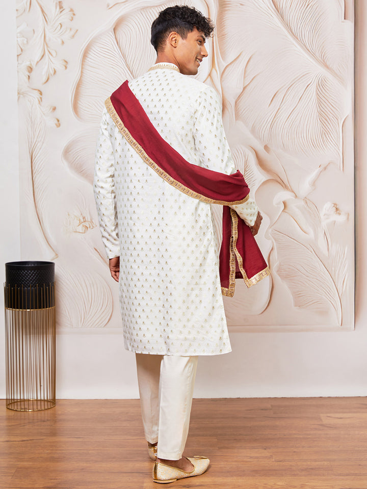 men’s kurta pant dupatta set