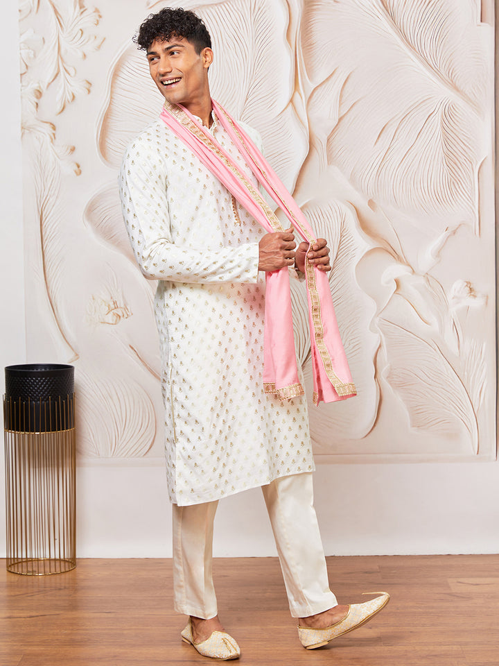 men’s kurta pant dupatta set