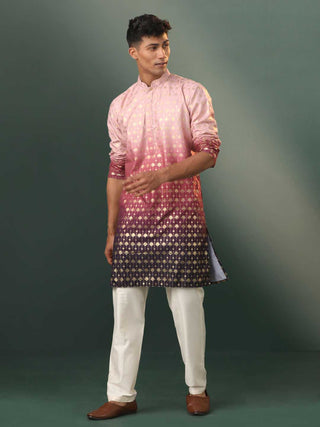 Shrestha By Vastramay Men's Purple Rayon Kurta Pyjama Set
