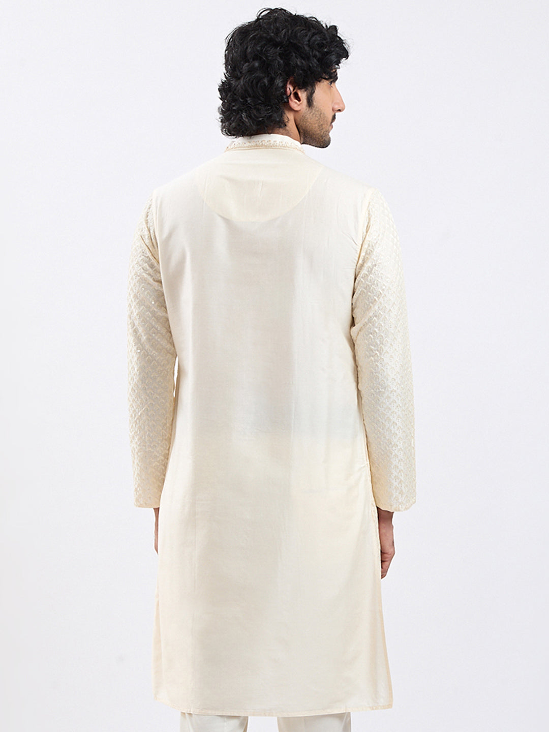 Men's Cream Viscose Kurta