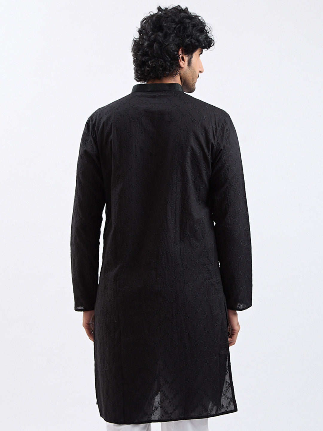 Men's Black Cotton Kurta