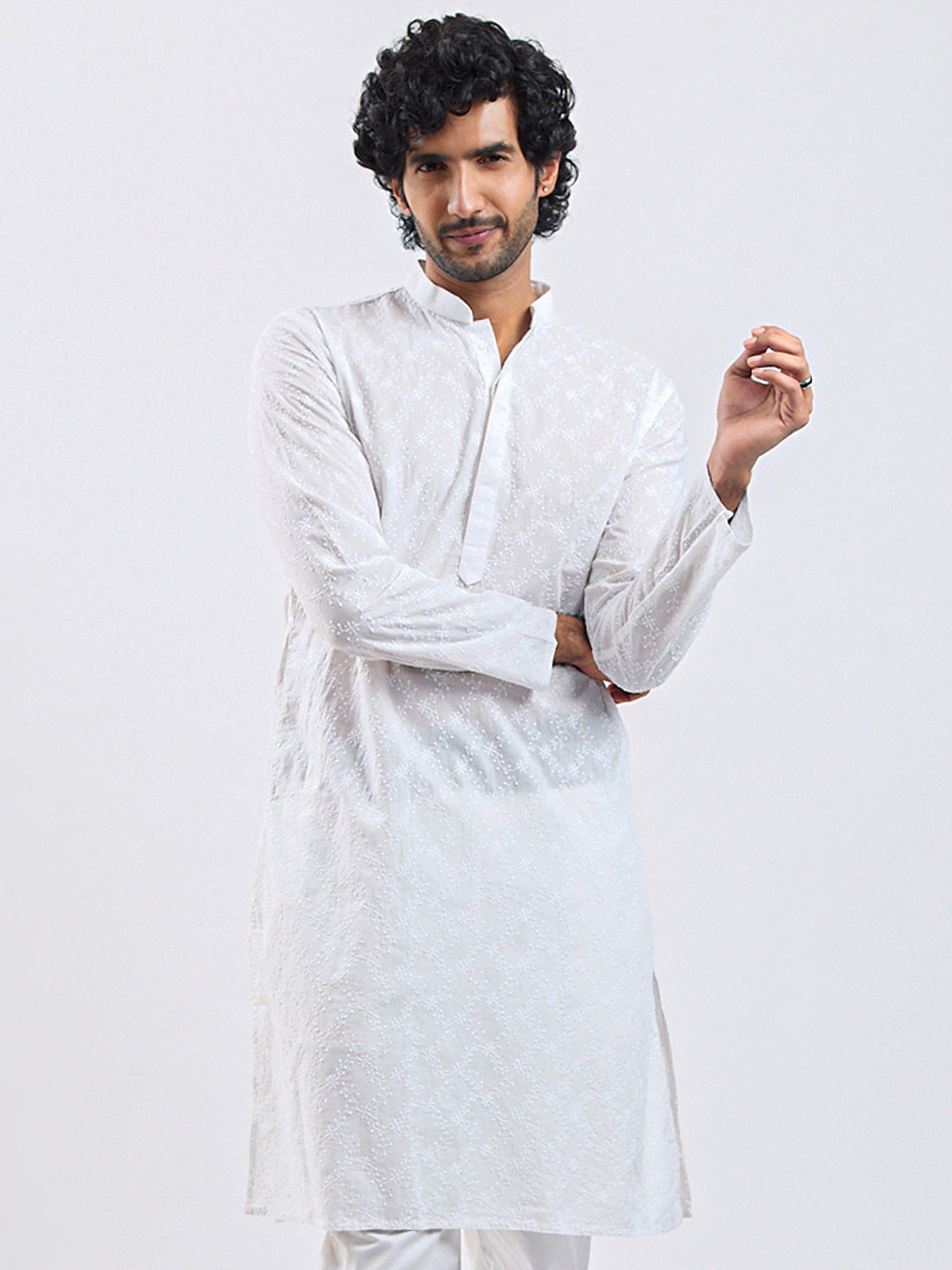 Men's White Cotton Kurta