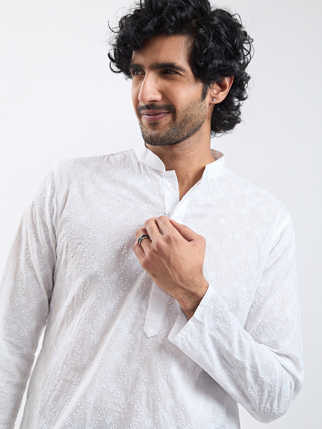 Men's White Cotton Kurta