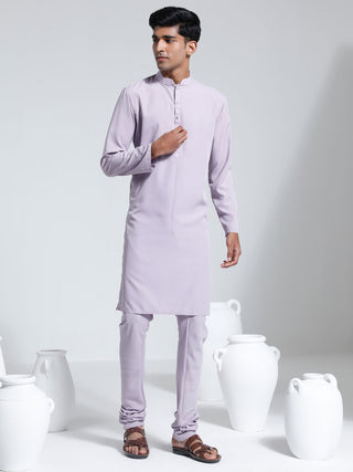 VASTRAMAY Men's Purple Crepe Kurta And Pyjama