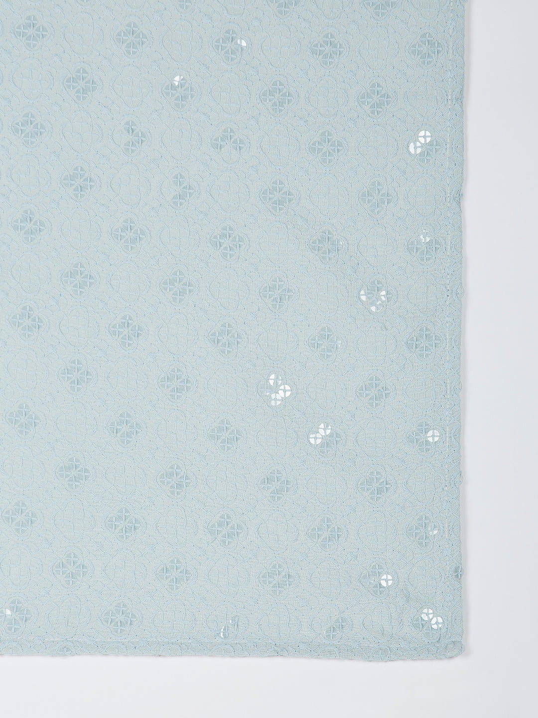 Men's Aqua Chikankari Silk Kurta with Silk Dupatta Set