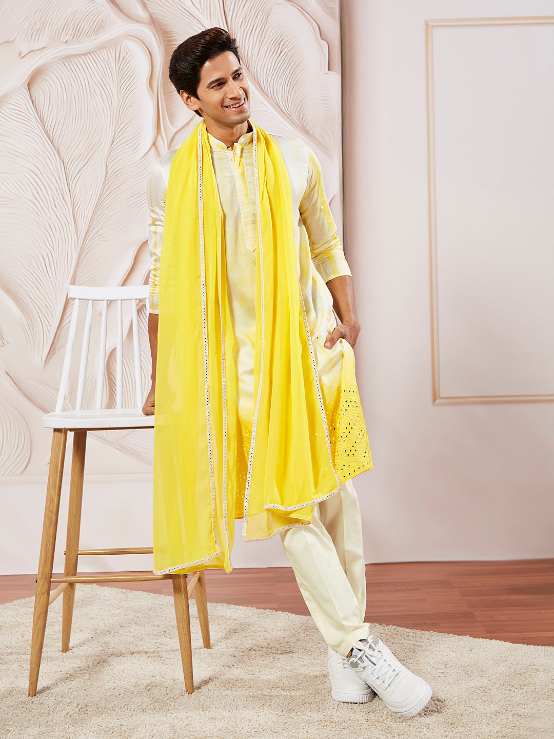 men’s kurta pant dupatta set
