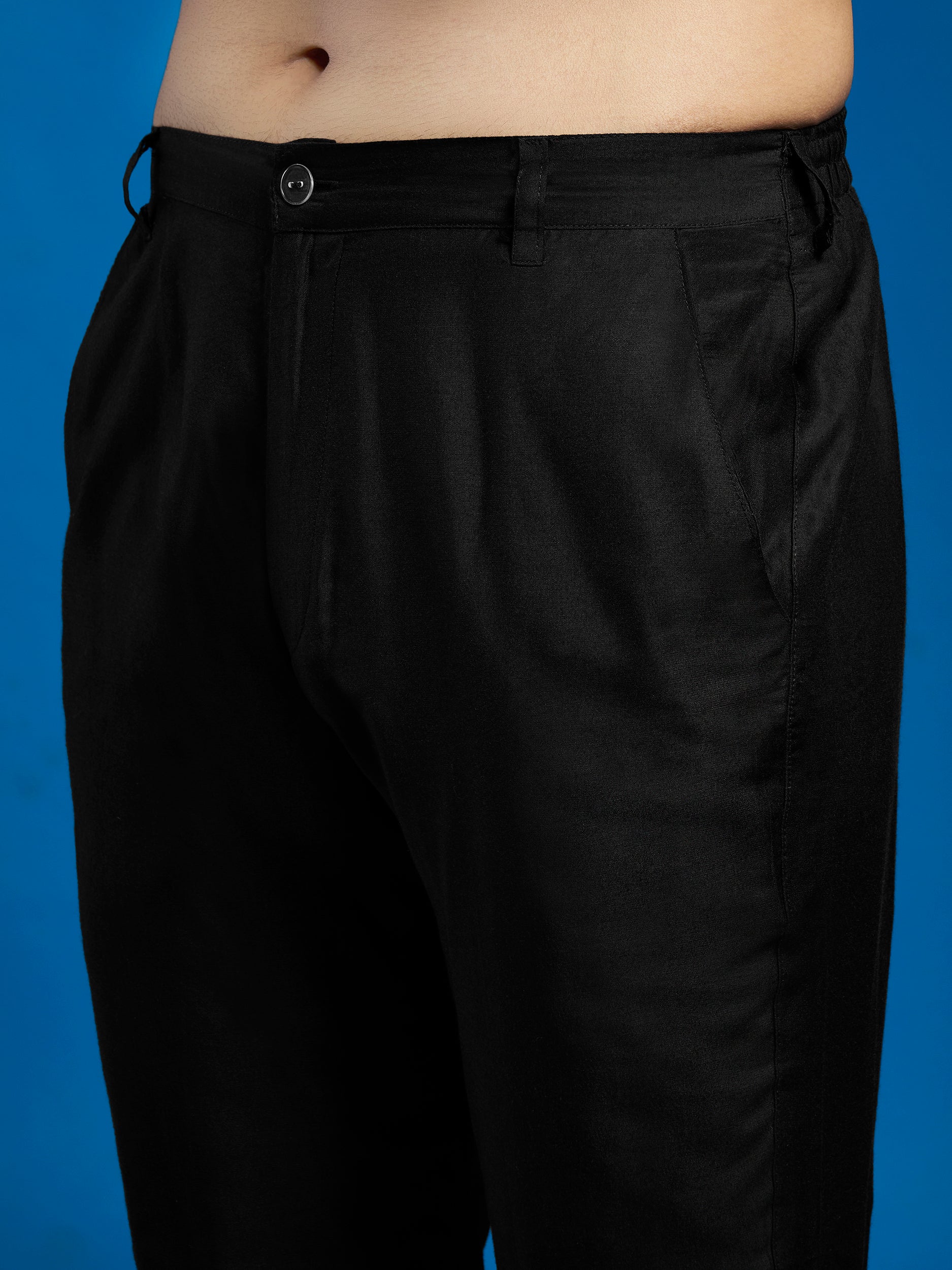Men's Black Viscose Kurta And Pyjama Set