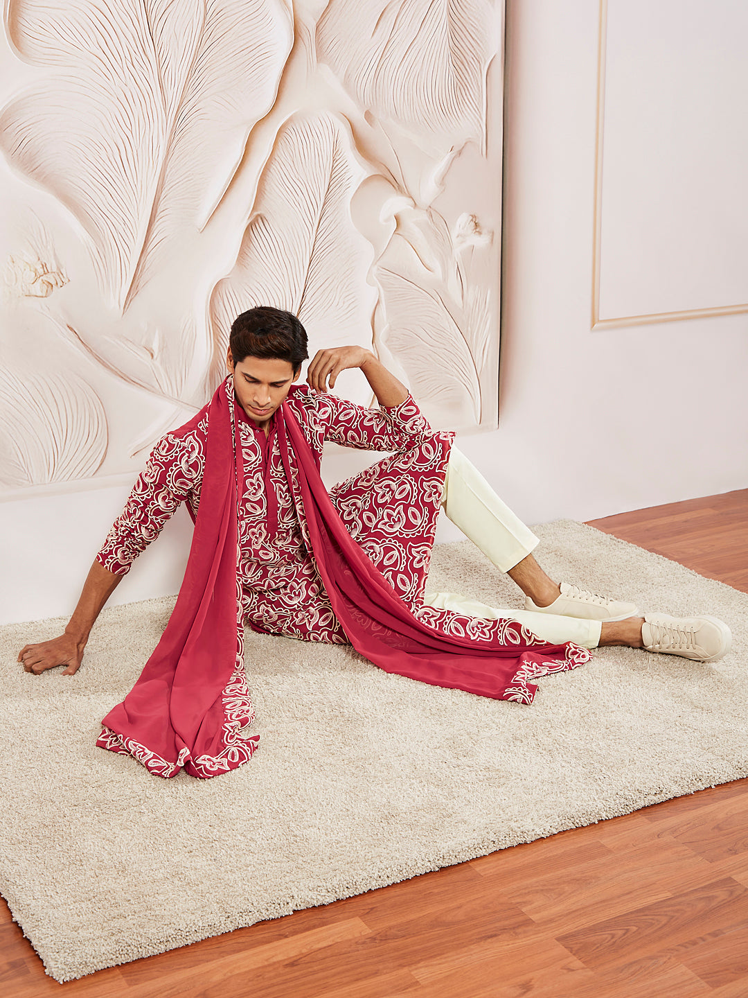 men’s kurta pant dupatta set