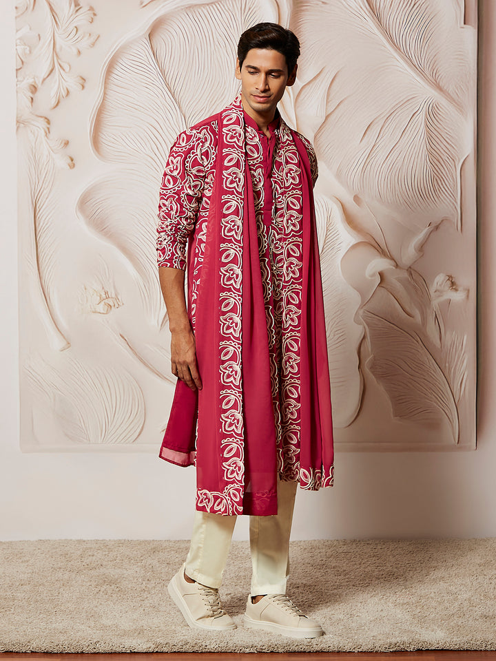 men’s kurta pant dupatta set