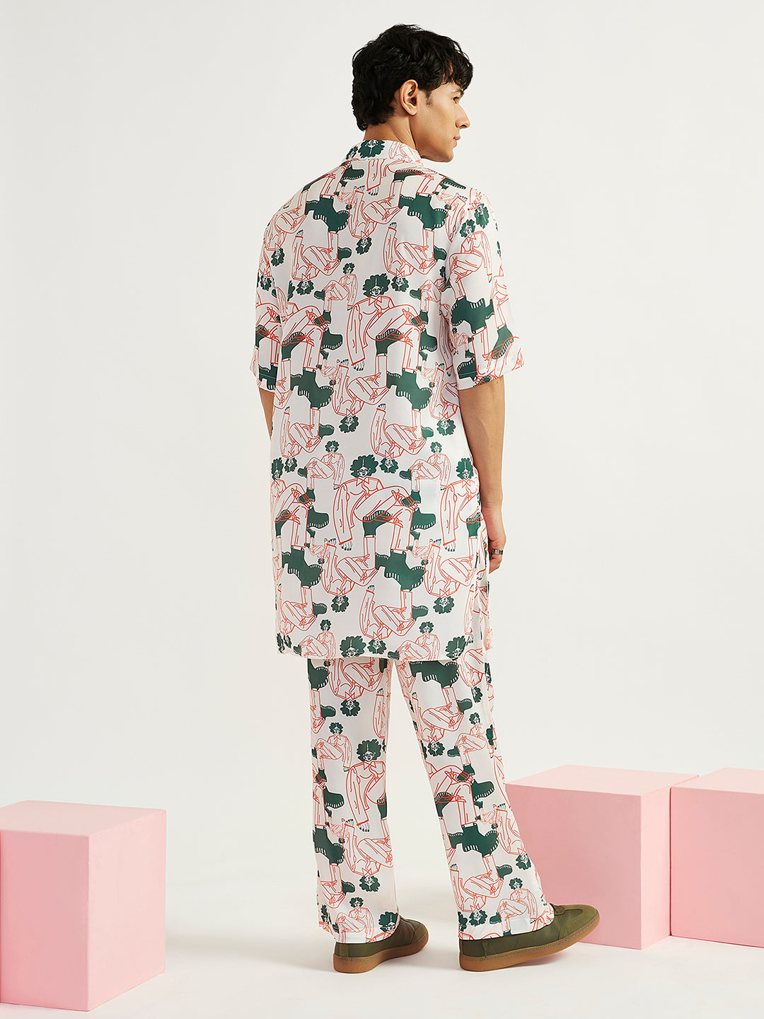 Men's White Satin Kurta And Pyjama Set