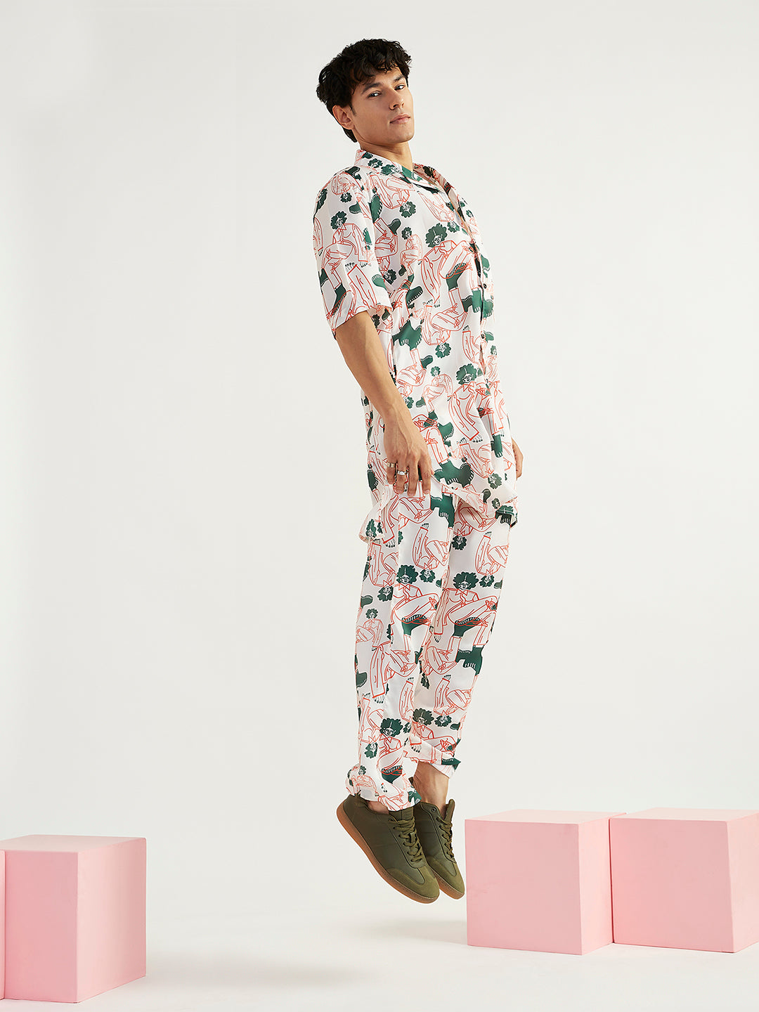 Men's White Satin Kurta And Pyjama Set