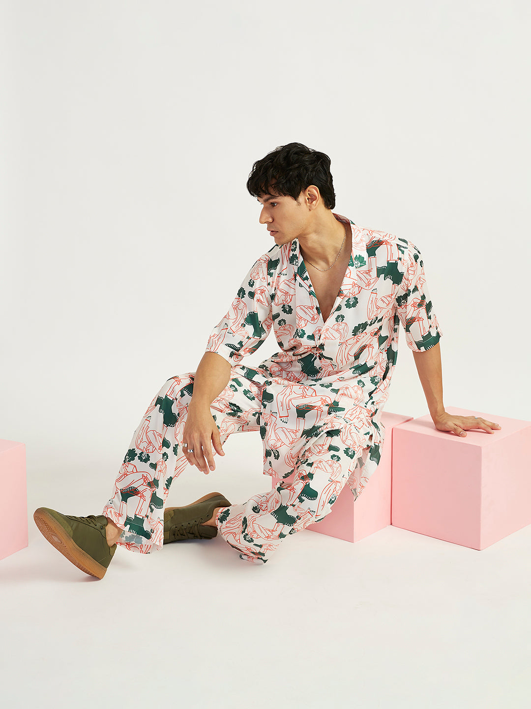 Men's White Satin Kurta And Pyjama Set