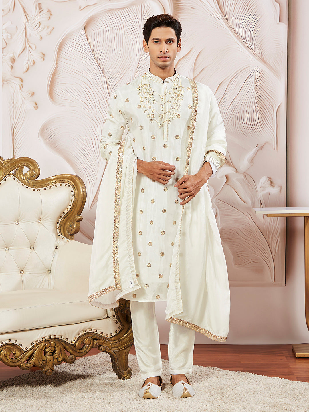 men’s kurta pant dupatta set