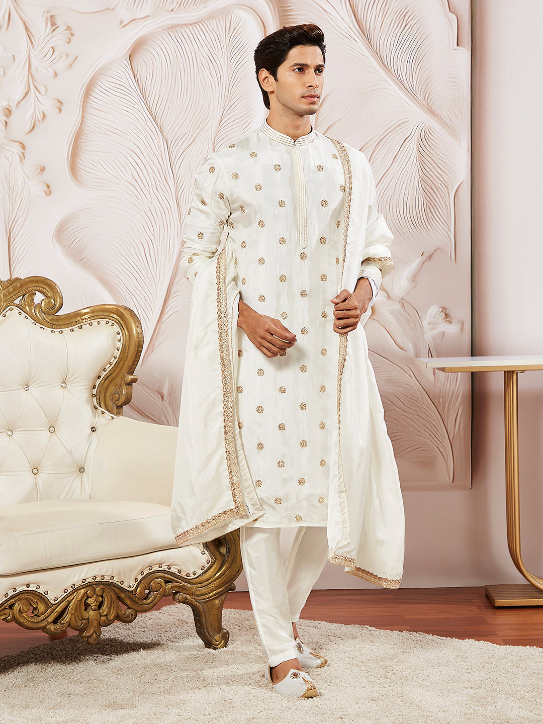 men’s kurta pant dupatta set