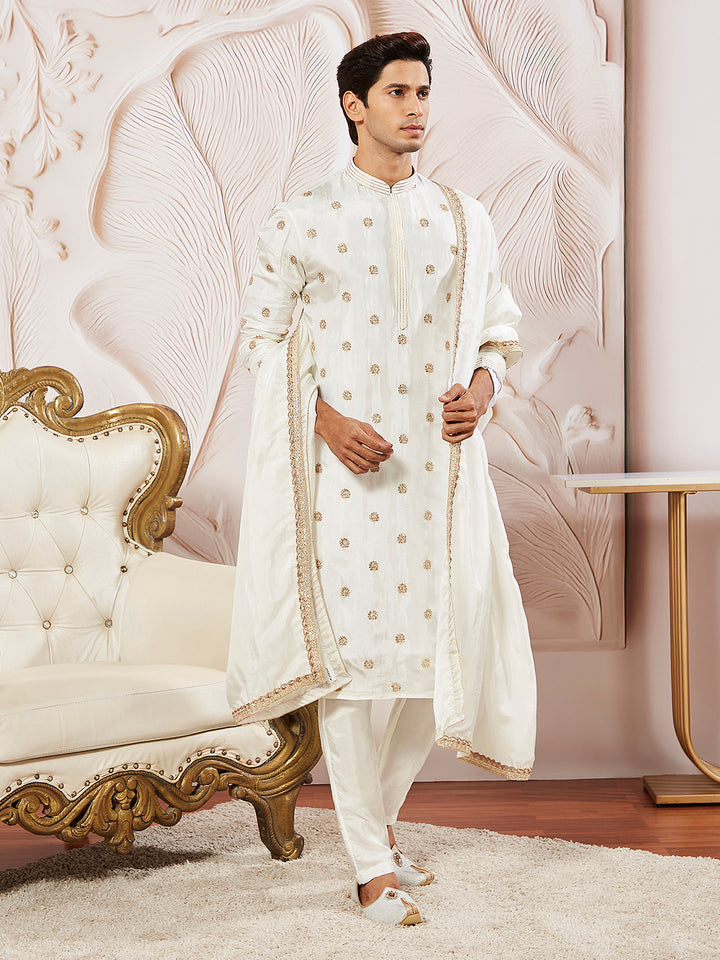 men’s kurta pant dupatta set