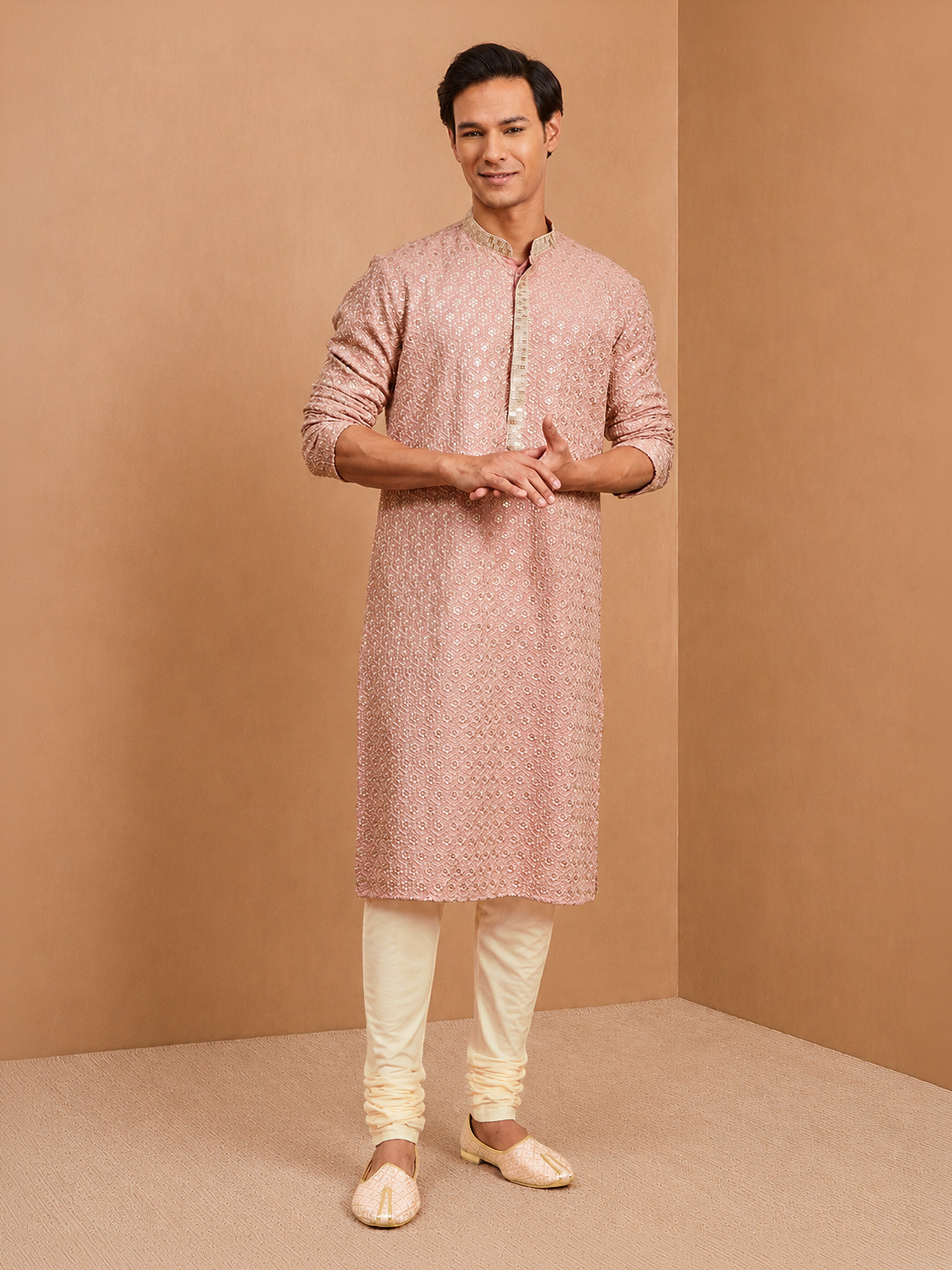 Men's Peach Rayon Kurta Rakhi Gift Box for Brother | Premium Raksha Bandhan Gift