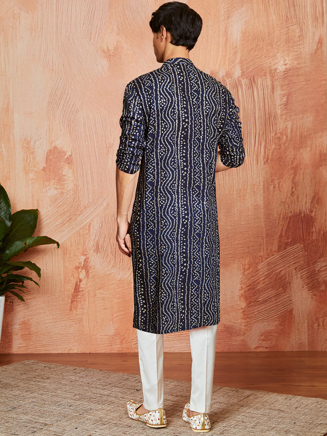 Men's Navy Blue Rayon Kurta And Pyjama Set
