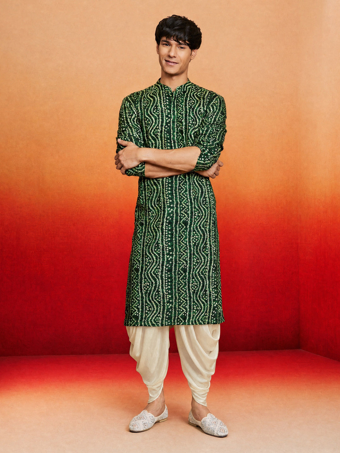 Men Green Rayon Kurta with Dhoti Casual, Summer / Casual, Wedding, Diwali, Holi collection, Festive, Festive Glitz, Navratri, Janmastami, Raksha Bandhan Ethnic Wear