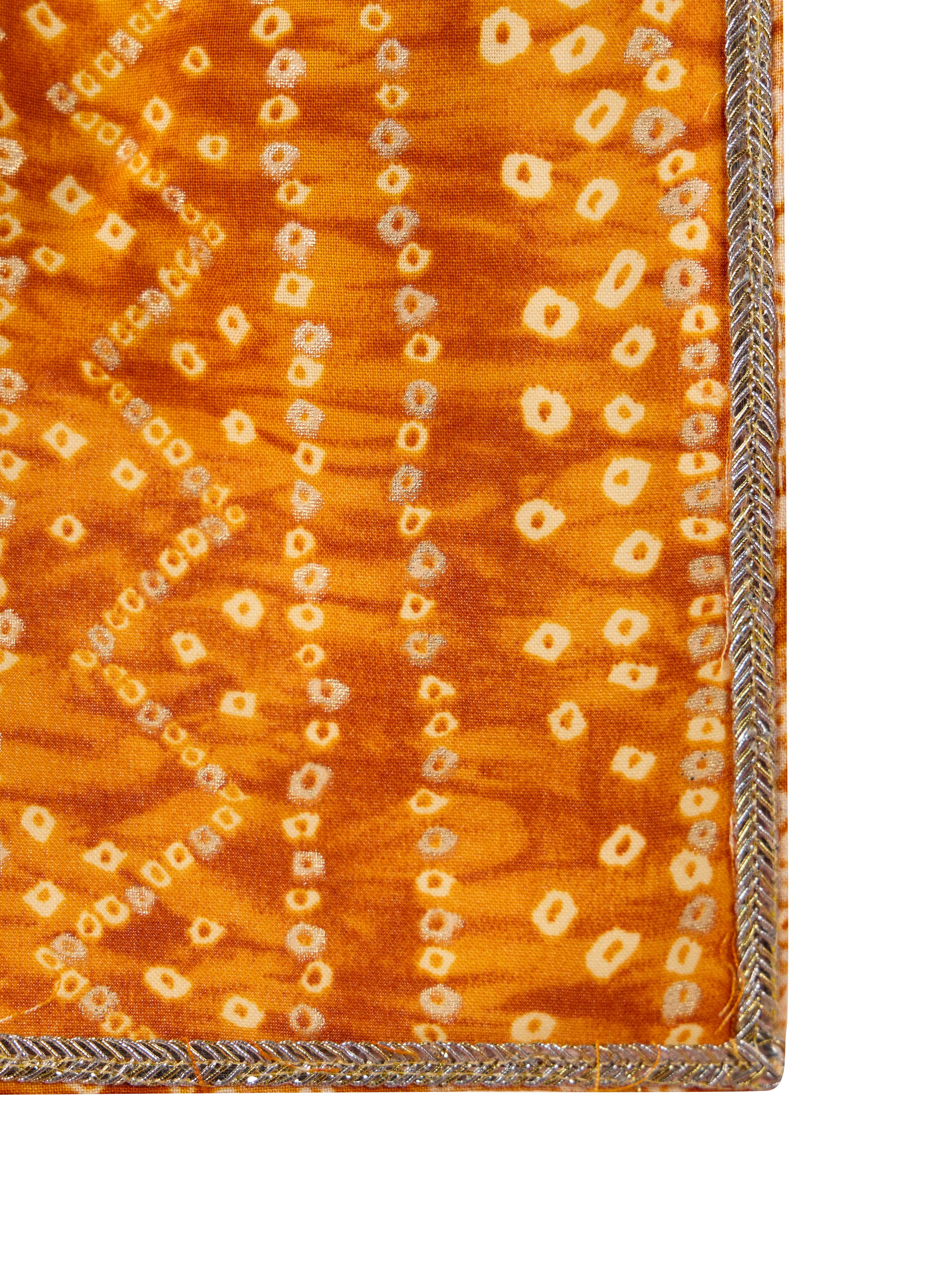 Men's Mustard Bandhani Print Kurta with Matching Mustard Rayon Dupatta Set