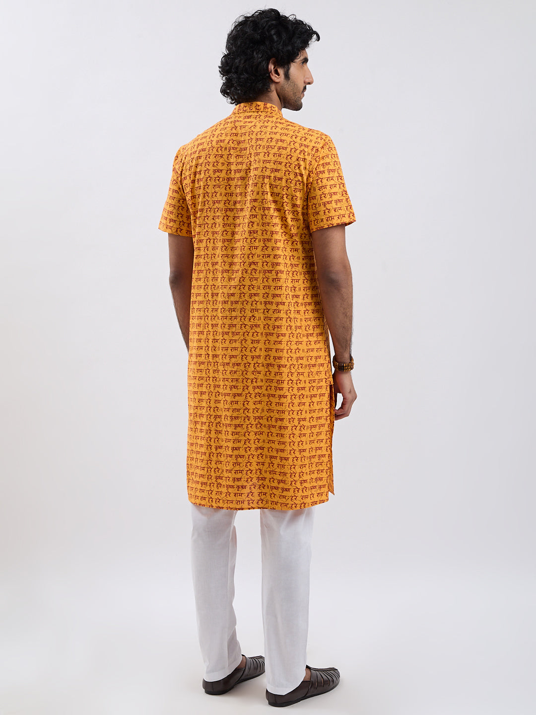 Men's Mustard Cotton Kurta And Pyjama Set