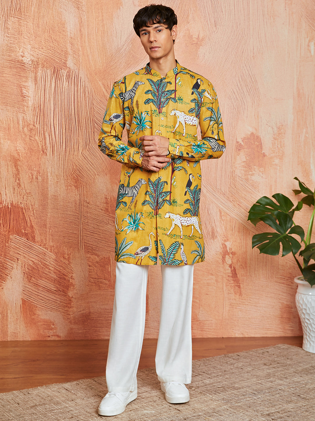 Men's Mustard Cotton Kurta