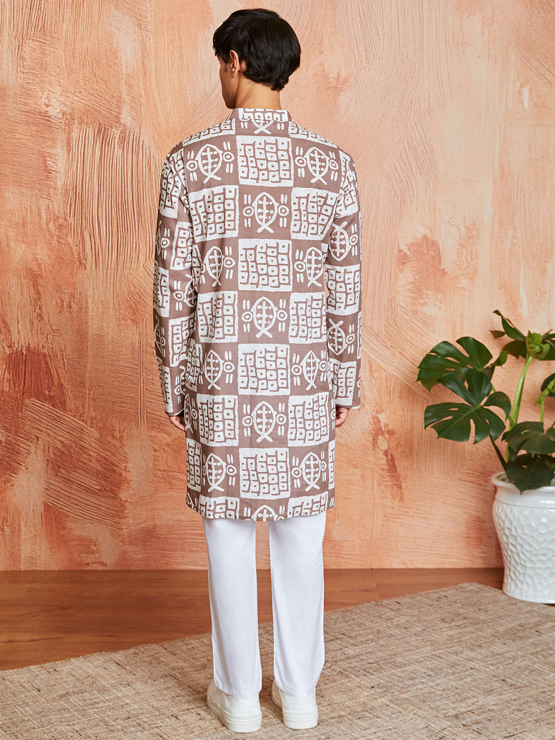 Men's Grey Cotton Kurta And Pyjama Set