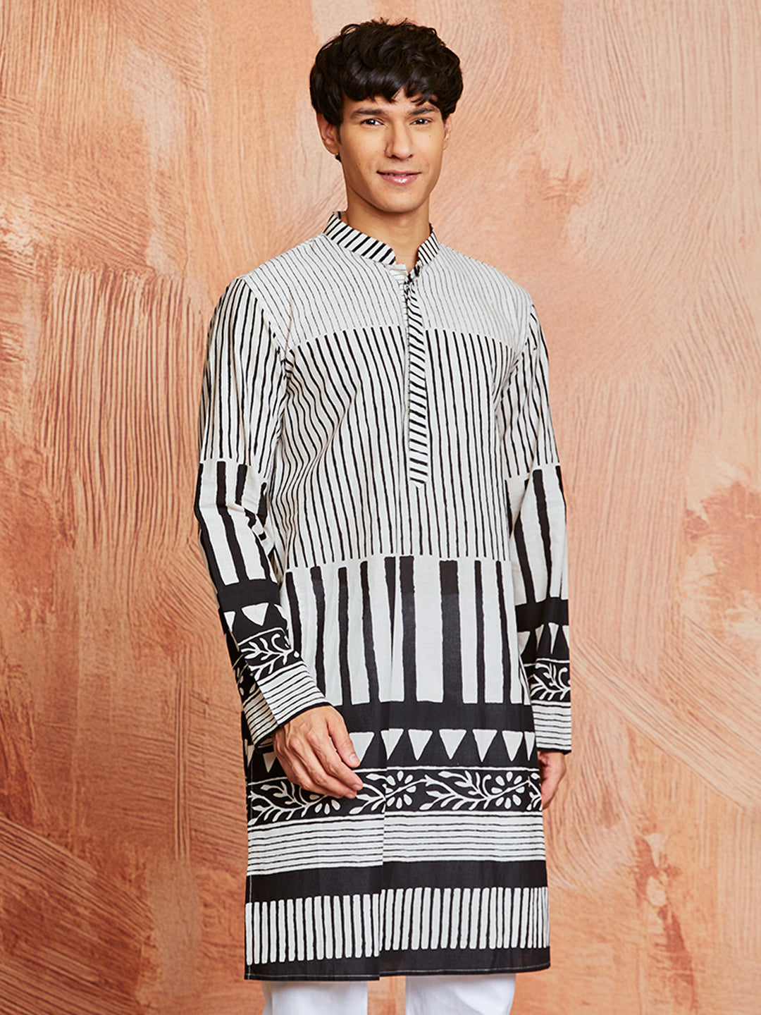 Men's Black Cotton Kurta