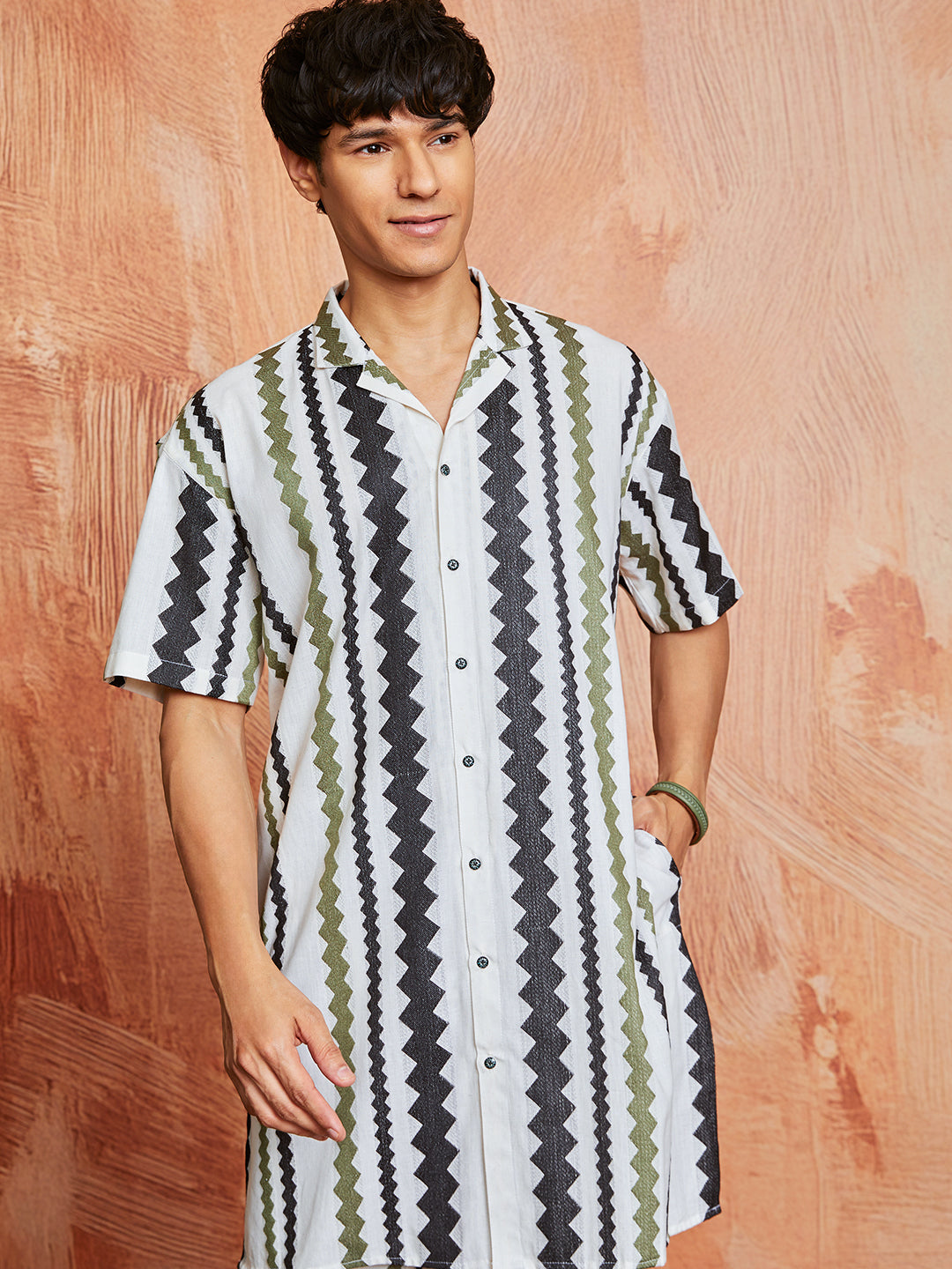 Men's Multi Color Cotton Kurta And Pyjama Set