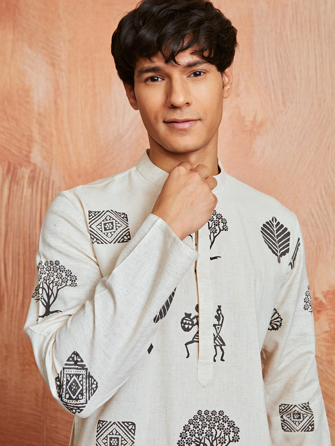 Men's Cream Cotton Kurta