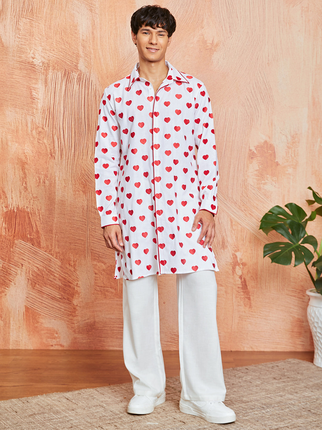 Men's White Cotton Kurta And Pyjama Set