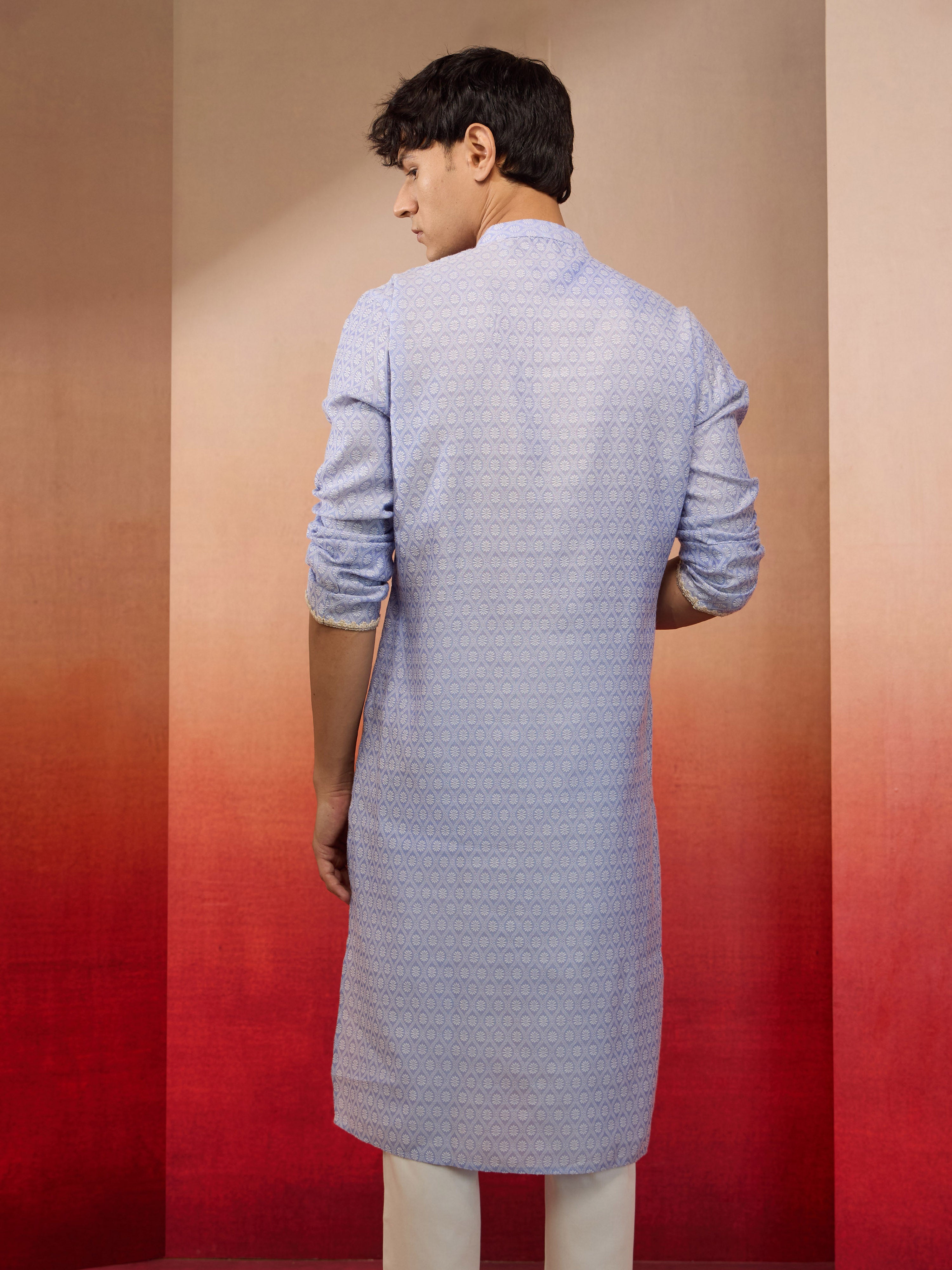 Men's Hawa Silk Jacquard Kurta
