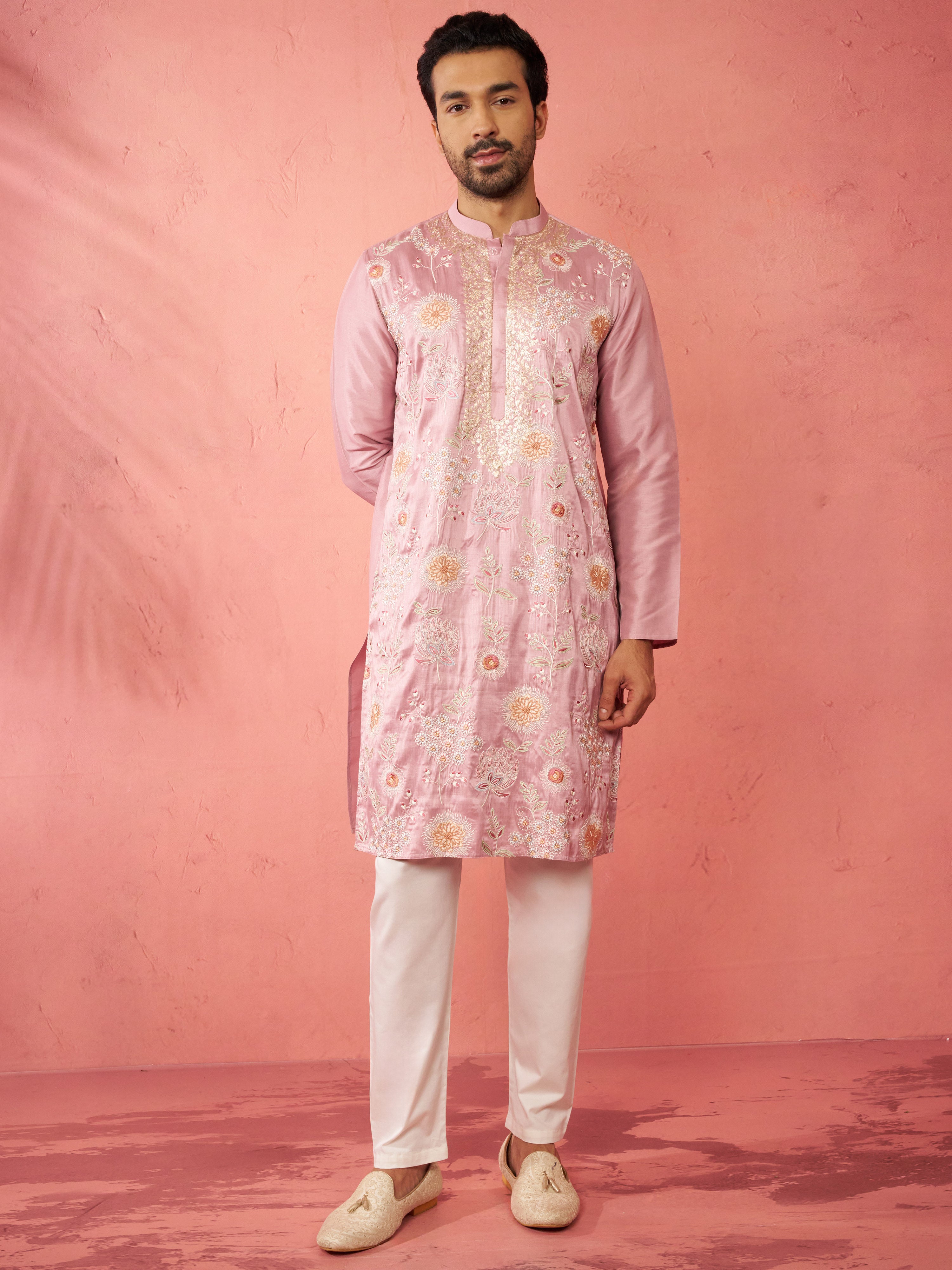 Men's Onion Silk Blend Kurta