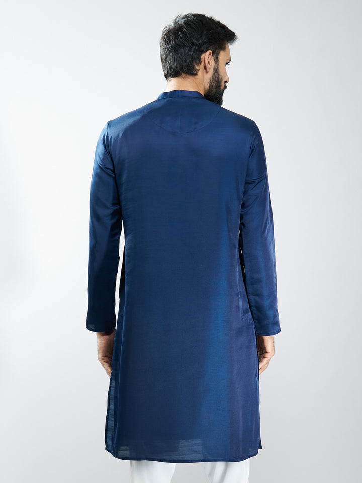 Men Silk Embroidered Kurta