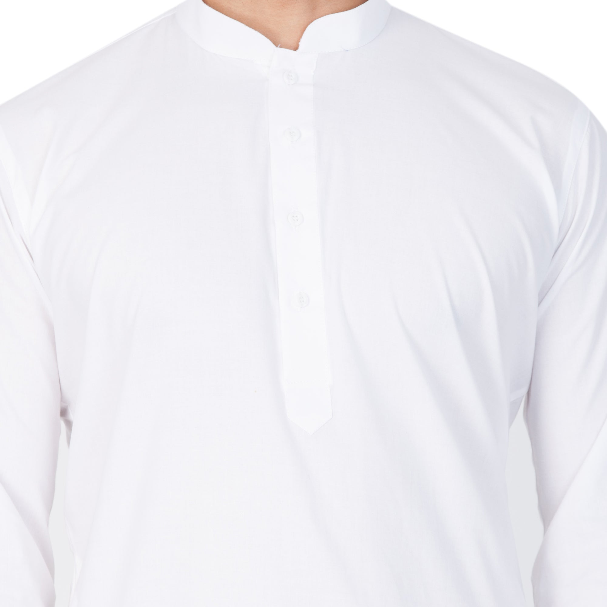 VASTRAMAY Men's White Cotton Blend Kurta Pyjama Set