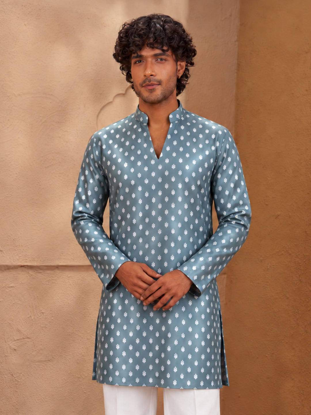 Men Sea Green Satin Kurta Diwali, All regions, Festive, Navratri, Party, Summer / Casual Ethnic Wear