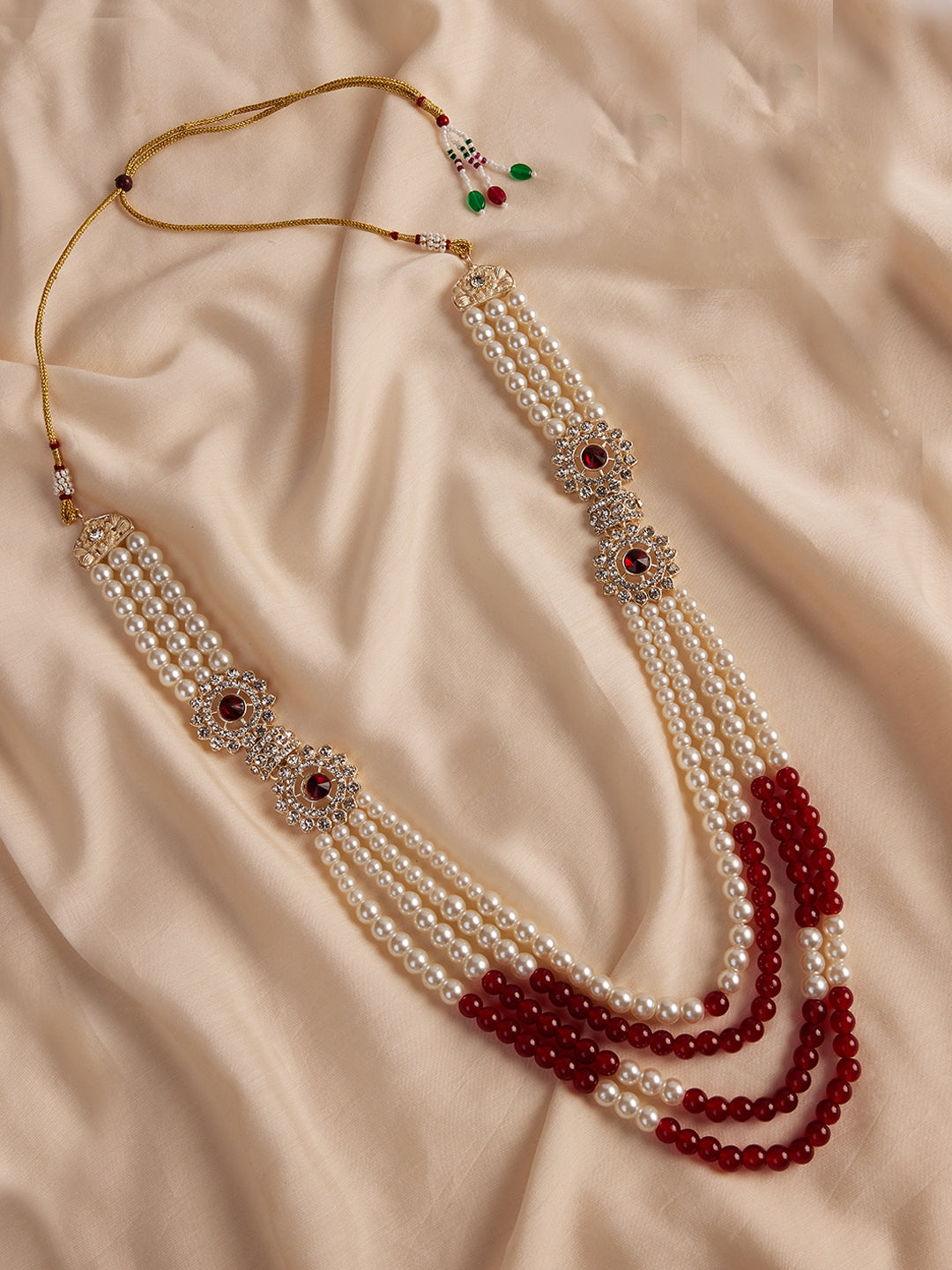 Men's Cream And Maroon - Mala