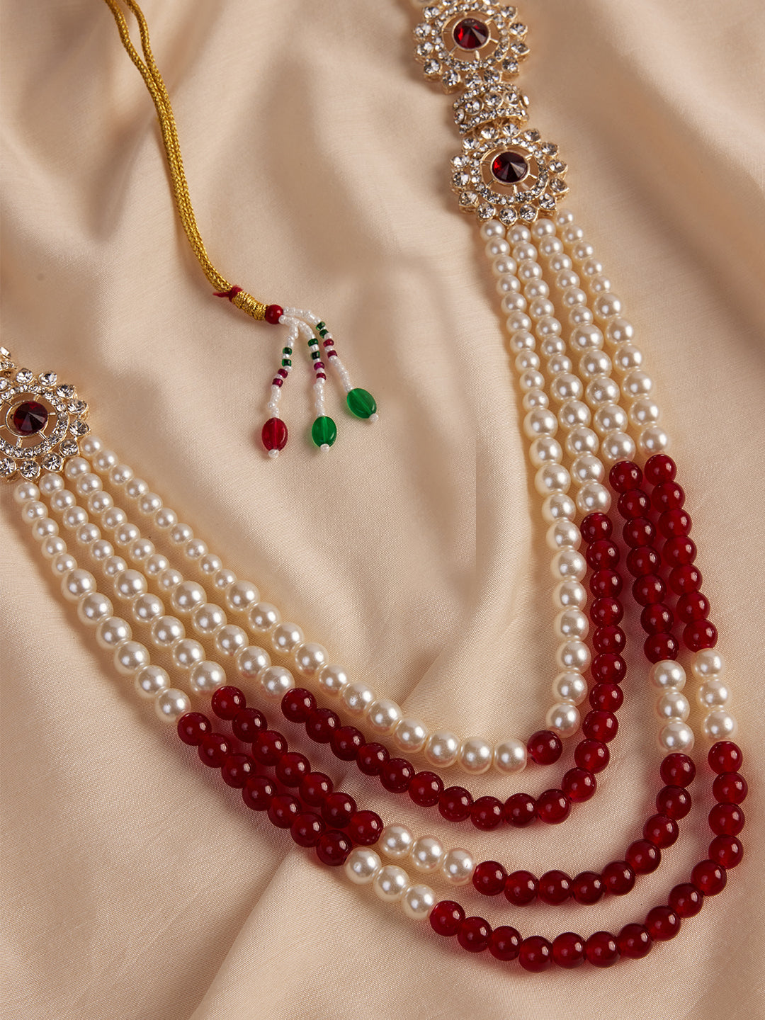 Men's Cream And Maroon - Mala