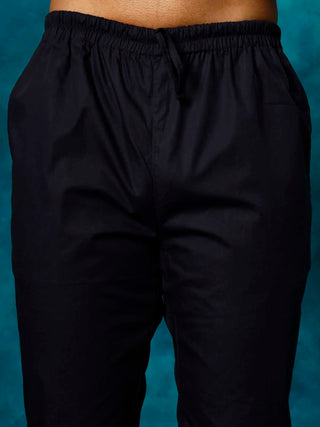 VASTRAMAY Men's Navy Blue Cotton Pant Style Pyjama