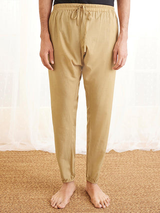 VASTRAMAY Men's Beige Cotton Pyjama