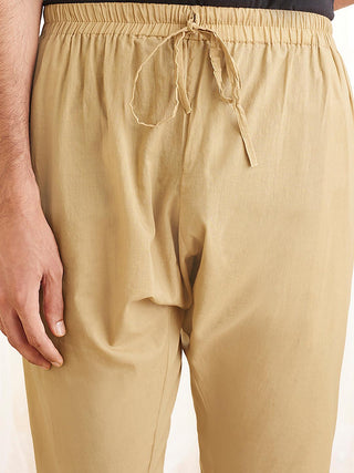 VASTRAMAY Men's Beige Cotton Pyjama