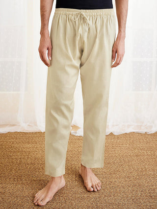 VASTRAMAY Men's Beige Cotton Pyjama