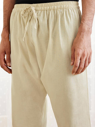 VASTRAMAY Men's Beige Cotton Pyjama