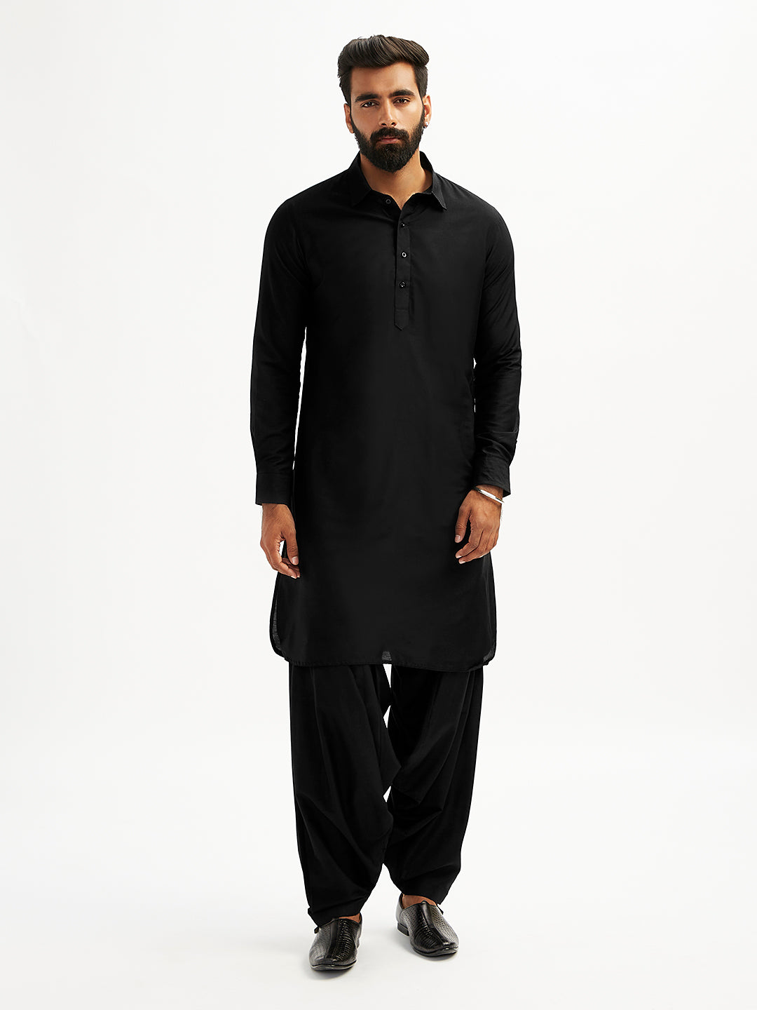 Men’s Solid Pathani Kurta and Patiala Pyjama Set